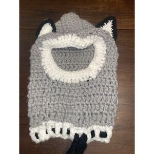 Handmade Racoon / Cat Ears Balaclava Cosplay Cute Animal Hat One Size Adjustable